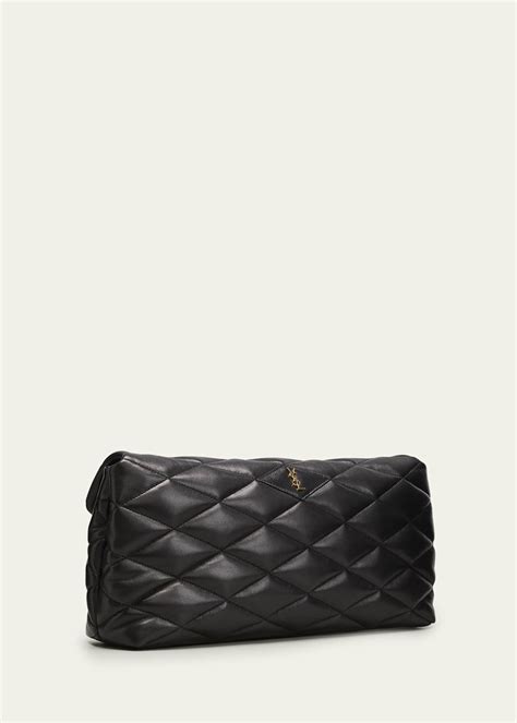 Saint Laurent Sade Puffy Large YSL Clutch Bag in 